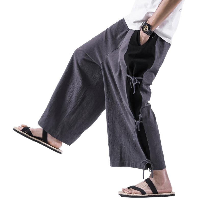 Linen Pant Wide - Pantalones de talla grande para hombre,
