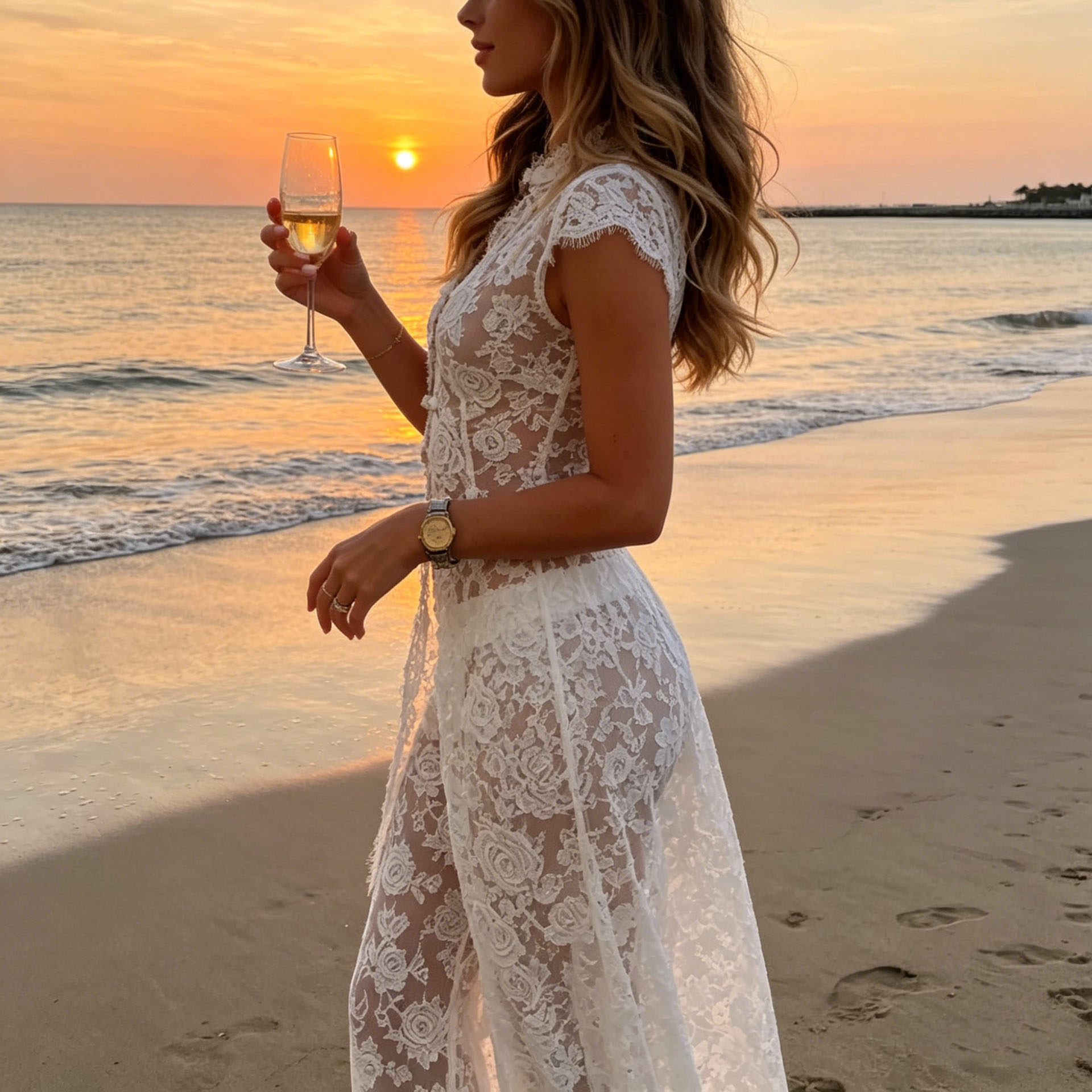 Kimono Sheer Floral - Conjunto de dos piezas para mujer,