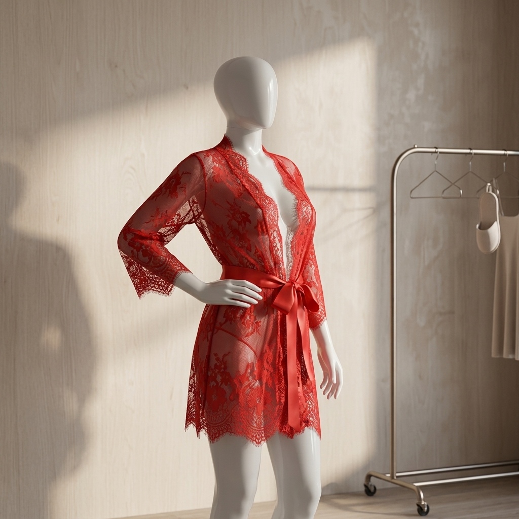 Bata de lencería de encaje flo - Kimono Sheer Floral reseña y precio